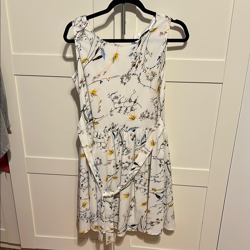 White and Pink One Shoulder Halter Sundress